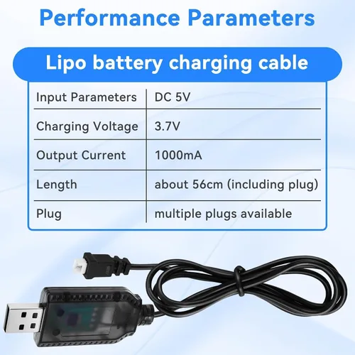 Vista 4 de 2 unids 3.7 V 1100 mAh LiPo batería recargable 102540 JST2.0 enchufe batería de polímero de litio con cable de cargador USB de 1000 mA y placa