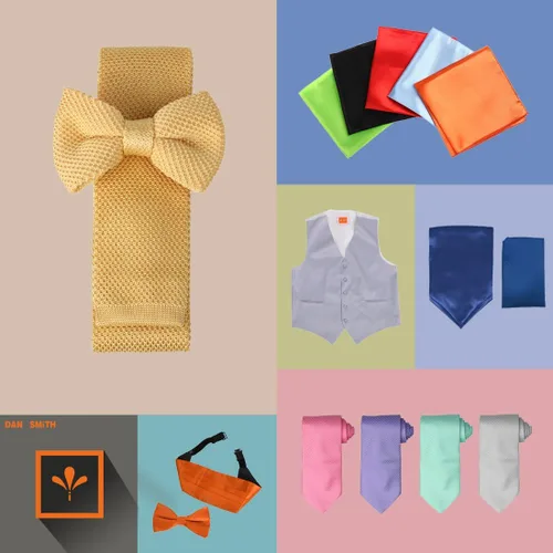 Vista 8 de Dan Smith Pajaritas de algodón para hombre de 25.6 pulgadas, tamaño de cuello, con clip, ajustable, floral, juego de pañuelo