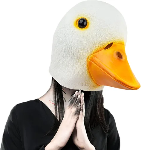 Máscara de pato, disfraz de animal de cabeza completa para Halloween