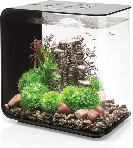 Vista 9 de biOrb Flow 15 - Acuario acrílico de 4 galones con luces LED blancas, moderno y compacto para exhibición en mesa o escritorio, negro