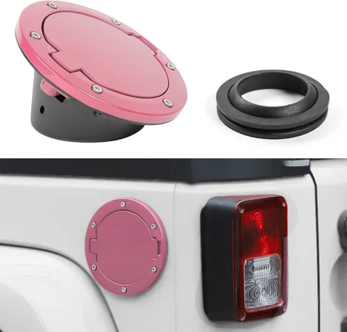 Vista 11 de JeCar Tapa de Combustible de Aluminio Cubierta de Puerta de Llenado para Jeep Wrangler 2007-2018 JK y Unlimited Accesorios (Negro)