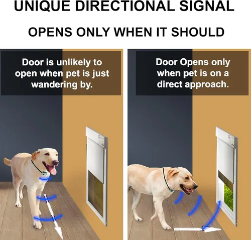 Vista 6 de High Tech Pet - Puerta electrónica automática para mascotas de High Tech Pet – Puerta para perro operada por mascotas, alta seguridad, hermética