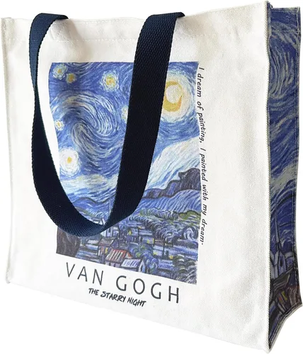 Vista 9 de Bolsa de lona para mujer con cremallera, bolsa de lona duradera y portátil reutilizable, bolsa de mano estética