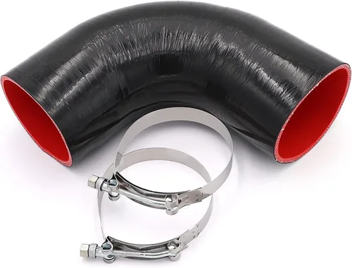 Vista 9 de Acoplador de codo de 90 grados de 4 capas de manguera de silicona de 1.5 pulgadas (38 mm) con abrazaderas de perno en T para tubo de admisión