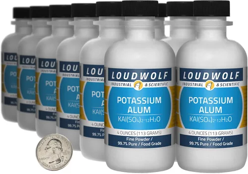 Vista 5 de Alumbre de potasio / 1 libra / 2 botellas / 99.7% puro grado alimenticio / polvo fino