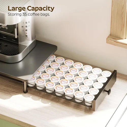 Vista 7 de YATINEY Soporte para cajones de cápsulas de café, cajón de cápsulas de café para taza K, organizador de almacenamiento de cápsulas de café