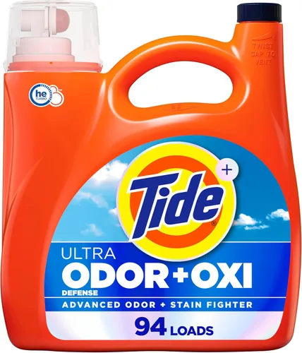 Vista 13 de Tide Ultra Odor Defense Plus Oxi - Detergente líquido para ropa, 92 onzas líquidas, 65 cargas, detergente líquido avanzado para la ropa que combate