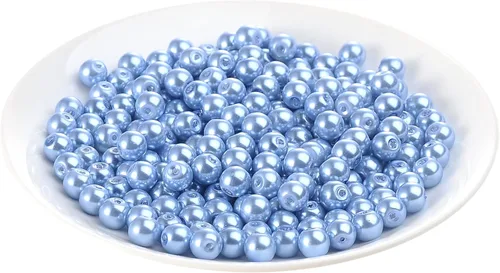 Vista 6 de Weebee 200 cuentas de perlas de vidrio de colores surtidos, espaciadores sueltos, redondas, checas, diminutas de satén, hechos a mano, surtidos