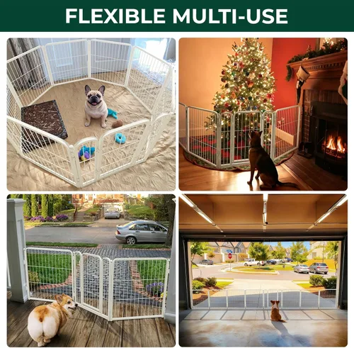 Vista 4 de FXW Puerta para perros extra ancha diseñada para uso en interiores, ancho ajustable de hasta 137 pulgadas de ancho