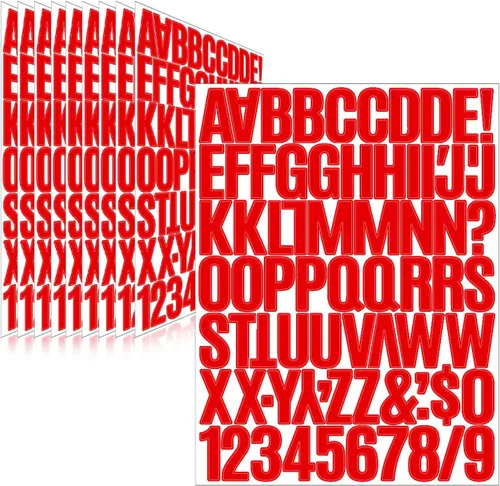 Vista 42 de Calcomanías de letras, 288 piezas, 18 hojas, vinilo autoadhesivo, impermeable, números de buzón, alfabeto para buzón, ventana, puerta, letrero, Negro