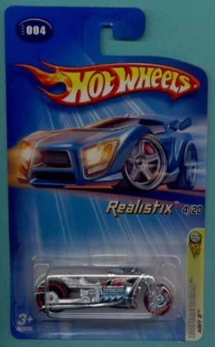 Mattel Hot Wheels 2005 1:64 Scale Silver Airy 8 Die Cast Motorcycle #004