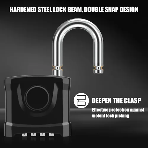 Vista 3 de Paquete de 2 Candados Grandes de Combinación Negros [Desbloqueo con Una Llave], Diyife Candado Resistente para Exteriores Resistente a