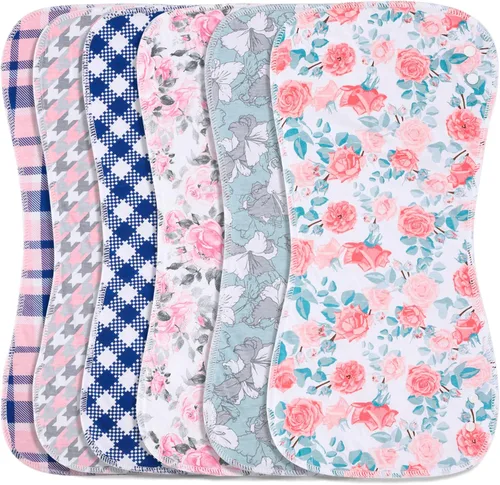Vista 20 de Baberos y paños para eructos 2 en 1 - Pack de 6 unidades grandes, súper absorbentes, paños de algodón suaves para eructos de 3 capas para niños