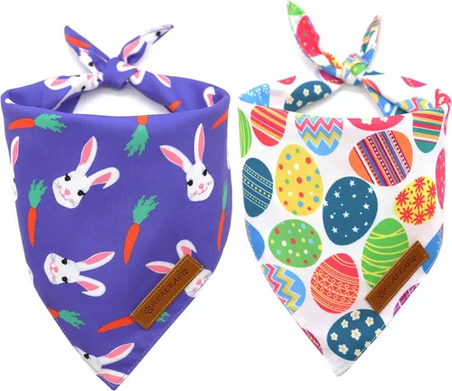 Vista 14 de Realeaf Bandanas para perros con bandera americana 2 paquetes, Bufanda reversible triangular del 4 de julio para niño y niña, tela duradera premium