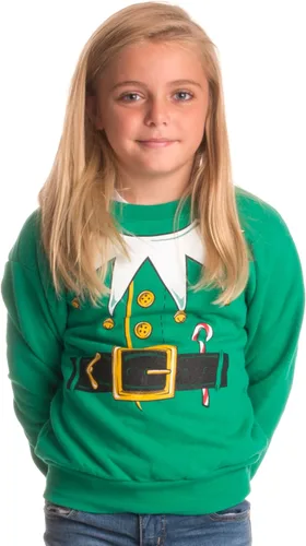Vista 2 de Disfraz de elfo de Papá Noel para niños, suéter de Navidad, sudadera para niños