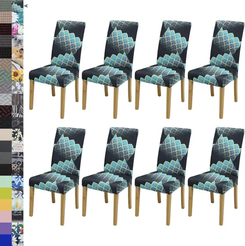 Vista 60 de BIETYONE - Fundas para sillas de comedor, juego de 2 fundas para sillas de comedor o cocina, lavables, protectoras, para sillas Parsons