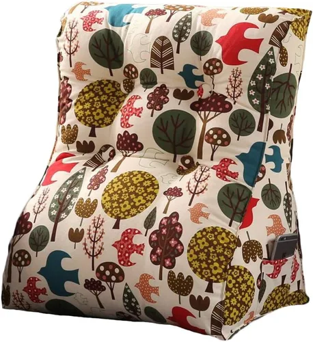 Vista 8 de Almohada de cuña para respaldo, almohada de respaldo impreso, almohada de lectura para dormir para sentarse en la cama, soporte de espalda, piernas