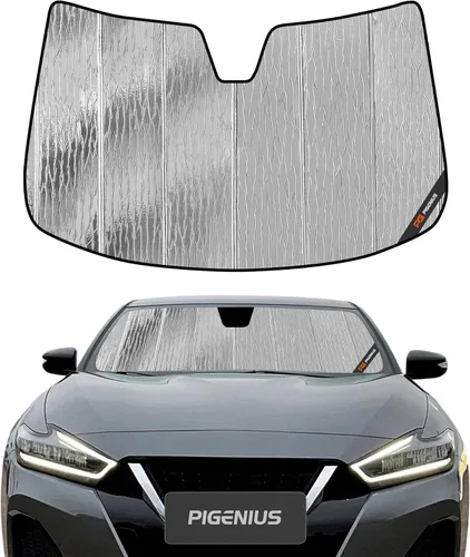 Vista 7 de Parasol para parabrisas para Nissan Maxima 2009-2015 (A35) Sedán, acabado de cuero gris premium