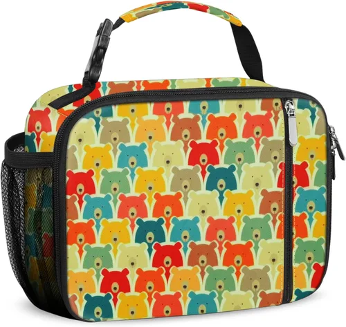 Vista 13 de esouler Lonchera Infantil Bolsa de Almuerzo Aislada para Niños y Niñas Resistente Lonchera para Escuela con Soporte para Botella de Agua - Azul