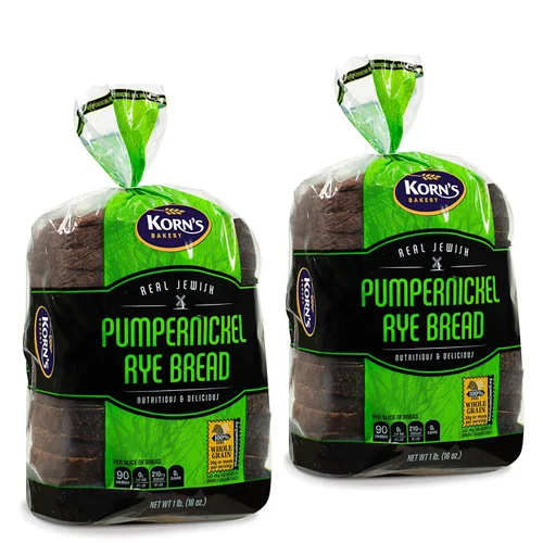 Pan de pumpernickel, paquete de 2 unidades, 16 onzas por pan, delicioso pan sándwich | Pan Kosher | Pan fresco | Sin lácteos y nueces | Stern's