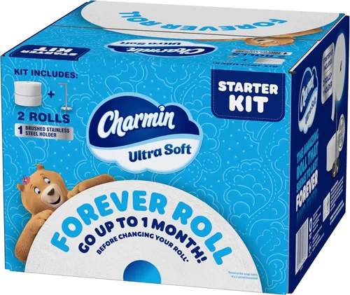Vista 16 de Charmin Papel higiénico ultra suave, kit de iniciación Forever Roll, 1 soporte, 2 rollos, papel de baño de 2 capas