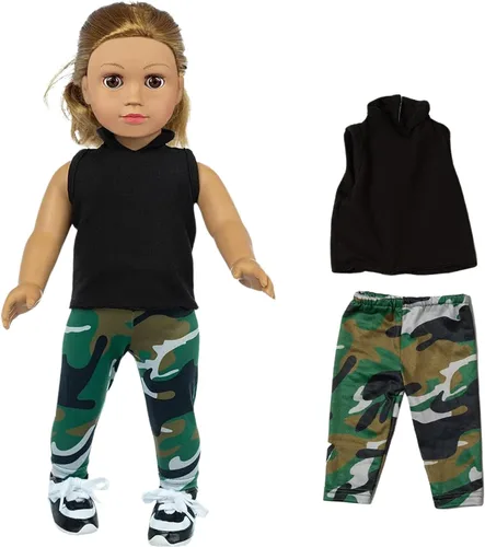 Vista 9 de XFEYUE 22 piezas de ropa de muñeca americana de 18 pulgadas, regalos y accesorios, para muñecas de 18 pulgadas, incluye 10 juegos de ropa de muñeca