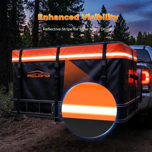Vista 5 de Bolsa de transporte de carga de montaje en enganche, carcasa suave impermeable de 20 pies cúbicos, universal para camioneta con cesta de enganche, 8