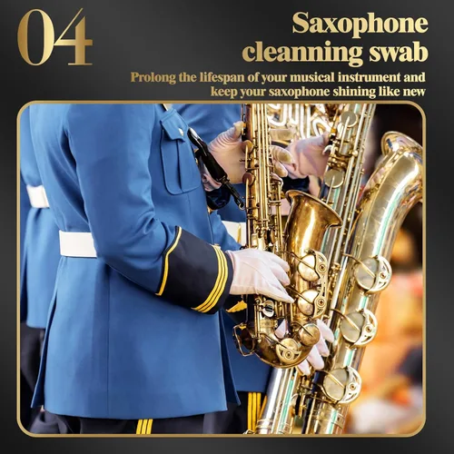Vista 5 de Hisopo de limpieza de hisopo de saxofón para tubo interior Herramienta de cuidado de limpieza para saxofón/saxofón recto/bari