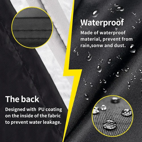 Vista 5 de Fundas para muebles de patio al aire libre, 00 fundas impermeables resistentes a la intemperie 420D Oxford, funda rectangular resistente a