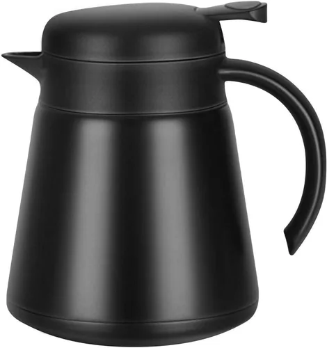 Luvan Cafetera térmica de 27 oz de 27.1 fl oz, para bebidas calientes, pequeña jarra térmica de café con botón superior, jarra de café de acero