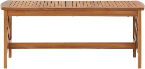 Vista 3 de Brown Solid Acacia Wood Coffee Table, 19.7x40.2x16.9 inch Rectangular Living Room Table, Oiled Finish Rustic Design, Indoor Outdoor Mesa de Centro