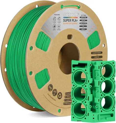 Vista 20 de OVERTURE Filamento Super PLA+ de 0.069 pulgadas, dureza mejorada PLA Plus, filamento de impresora 3D de dureza profesional de 2.2 libras, alta