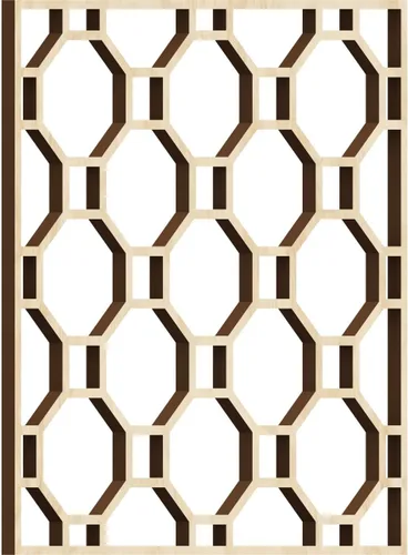 Vista 16 de 7 3/8"W x 7 3/8"H x 1/4"T Extra Small Pontiac Decorative Fretwork Wood Wall Panels, Alder