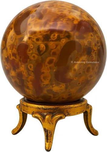 Vista 28 de Amazing Gemstone Bola de cristal de Yaxaita con soporte, bolas de meditación de esfera de cristal de 2 pulgadas para brujería y bolas decorativas