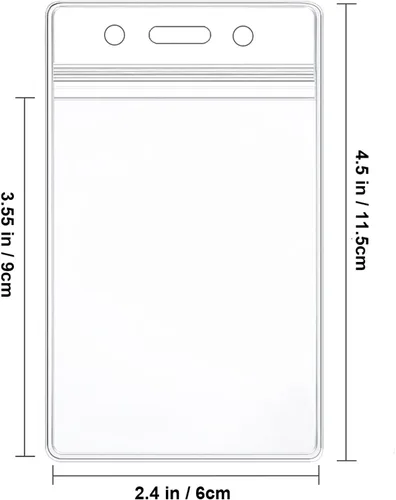 Vista 2 de 10 soportes para tarjetas de identificación, transparente, vertical, impermeable, de plástico, para oficina, escuela, evento, conferencias