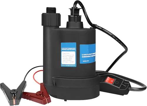 Vista 8 de Bomba de sumidero de pedestal con interruptor de flotador vertical, pedestal termoplástico, impulsor de acero inoxidable, 1/3 HP, 45 GPM - Negro