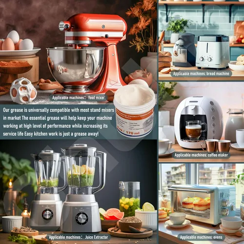 Vista 6 de Grasa de grado alimenticio de 6 onzas para batidora de pie Kitchenaid, mantiene el rendimiento de tu máquina y prolonga la vida útil