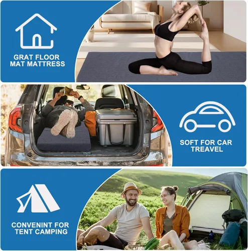 Vista 7 de Extra Thick Memory Foam Camping Mattress - 72" x 24" Portable Sleeping Pad for Adults, Folding Camping Bed Mat, Lightweight Cot Mattress Topper for