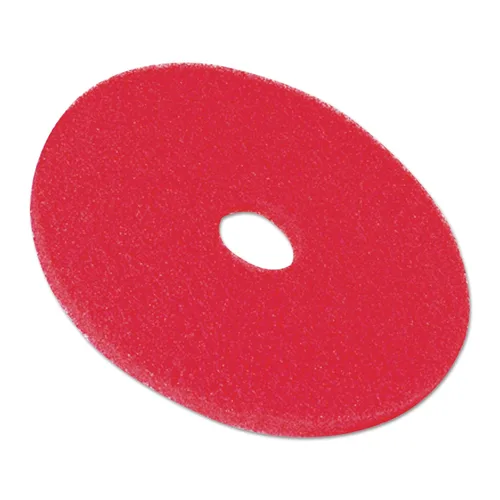 Vista 2 de 3M 08389 Almohadillas de piso de baja velocidad 5100, 14 pulgadas de diámetro, rojo (caja de 5)