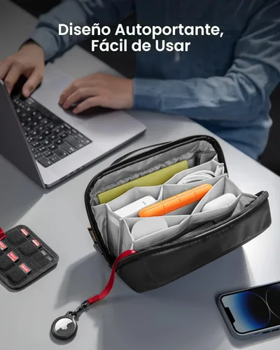 Vista 4 de tomtoc Organizador Electrónico Bolsa de Accesorios para Cargador de MacBook, Cables, Power Bank, Disco Duro, Cordones, Bolsa de Almacenamiento