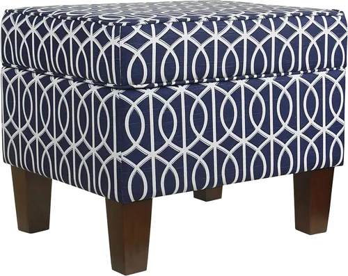 Vista 102 de HomePop Decoración para el hogar K7646-A877 Otomana tapizada moderna rectangular de almacenamiento Otomana con tapa con bisagras
