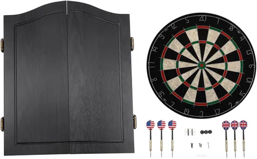 Vista 4 de Dartboard with 6 Darts for Adults, MDF and Sisal Classic Dartboard Cabinet, Steel Tip Dart Board Set, Wall-Mounted Dart Boards Set for Home, Office
