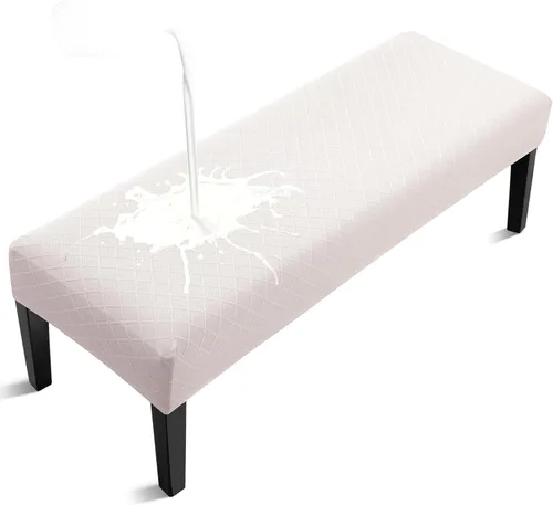 Vista 11 de Fuloon - Funda impermeable para banco de comedor, funda extraíble para banco lavable, protector de asiento para banco para sala de estar, Beige