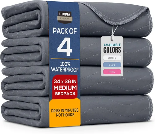 Vista 18 de Utopia Bedding Almohadillas lavables reutilizables 18" x 24" (Paquete de 4), almohadillas de cama impermeables de alta absorción para incontinencia