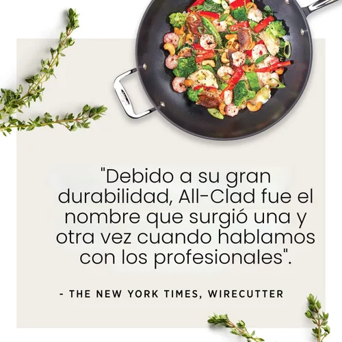 Vista 12 de [Usado] Sartén para cocineros / sartén para Wok All-Clad E7859464 HA1, libre de PFOA, seguro, para lavaplatos, antiadherente, anodizada