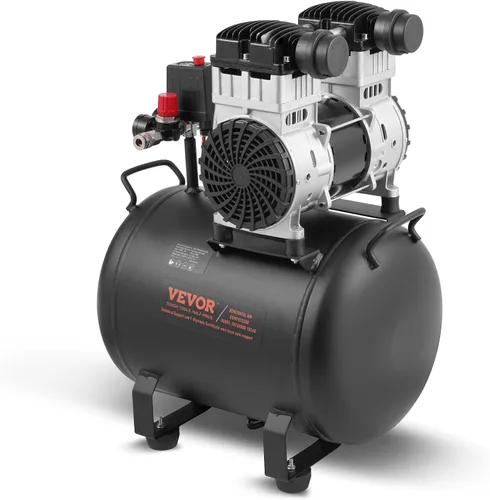 Vista 10 de VEVOR Compresor de aire de 6.3 galones, compresores de aire de 2 HP 3.35 CFM@90PSI con presión máxima de 116PSI, tanque de compresor sin aceite