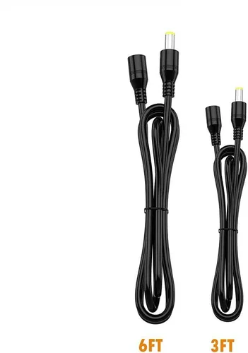 Vista 8 de Belker Paquete de 2 cables de extensión CC de 3 y 6 pies, cable de extensión de alimentación de 12 voltios para cámara de seguridad IP CCTV, cámara