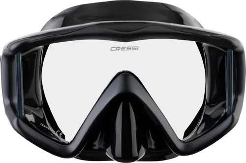 Cressi Máscara de buceo para adultos, vista panorámica, de silicona pura y cómoda, máscara de buceo libre hecha de vidrio templado transparente |