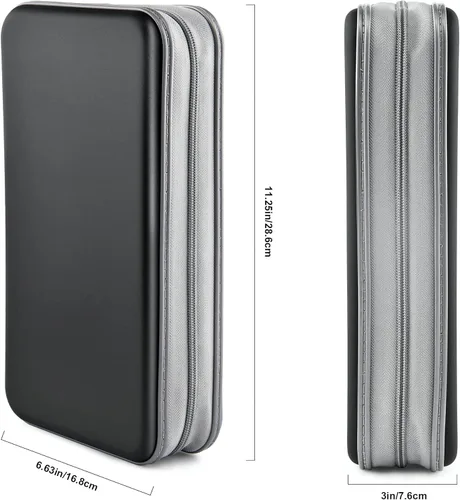 Vista 6 de Funda para CD, capacidad para 80 DVD, VCD, multimedia, Blu-ray, soporte para cartera, organizador de almacenamiento (negro)