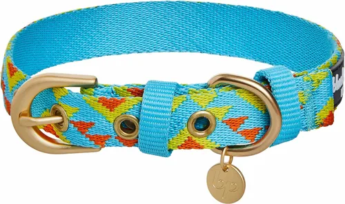 Vista 12 de Blueberry Pet - Collar ajustable para perro con forma de diamantes tribales del sudoeste en francés rosa con hebilla de metal, cuello 9-12.5